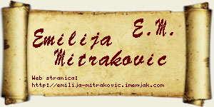 Emilija Mitraković vizit kartica